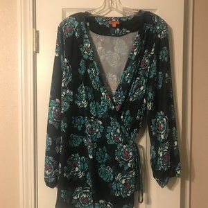 Modcloth Black Wrap Blouse